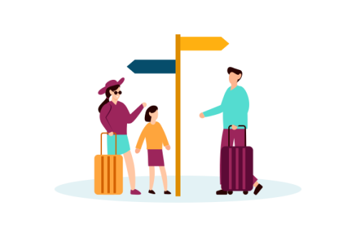 Family vacation travel, family trip illustration