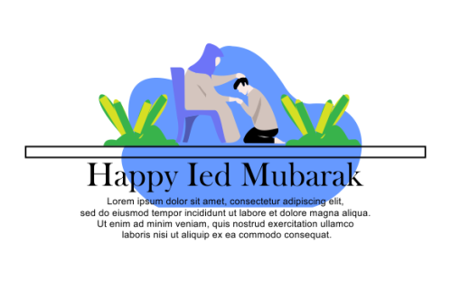 Eid al-Fitr, families visit each others tradition of Eid illustrations