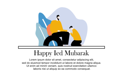 Eid al-Fitr, families visit each others tradition of Eid illustrations