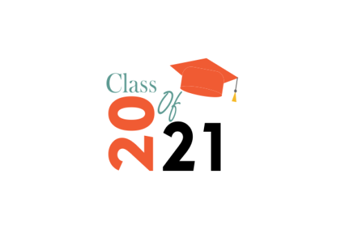 Graduation congratulations class of 2021 with graduation cap hat