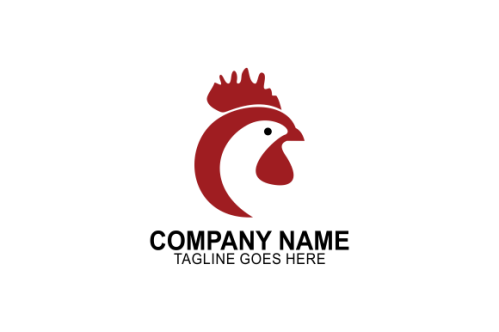 Rooster, chicken logo character. vector flat illustration