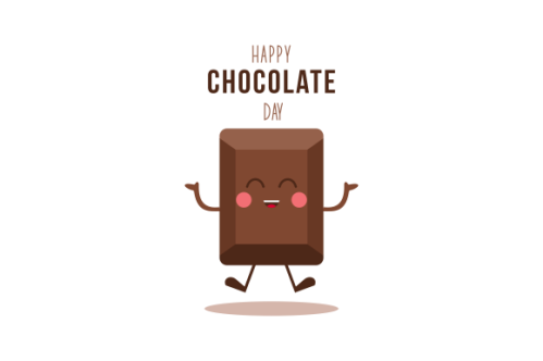 Happy chocolate day fun cartoon