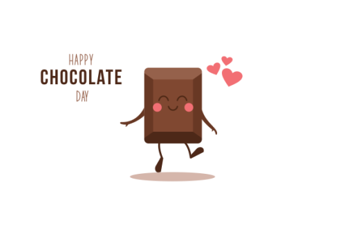 Happy chocolate day fun cartoon