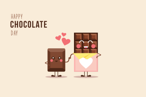 Happy chocolate day fun cartoon