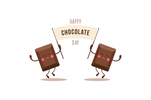 Happy chocolate day fun cartoon