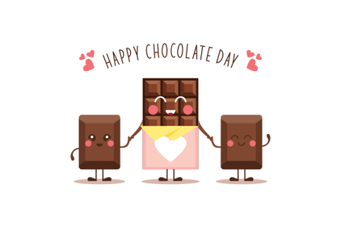 Happy chocolate day fun cartoon