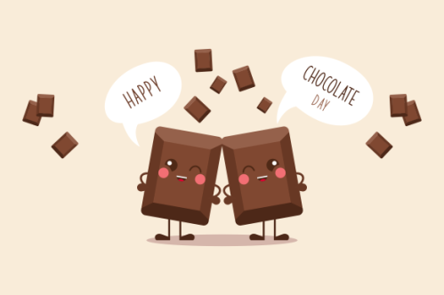 Happy chocolate day fun cartoon