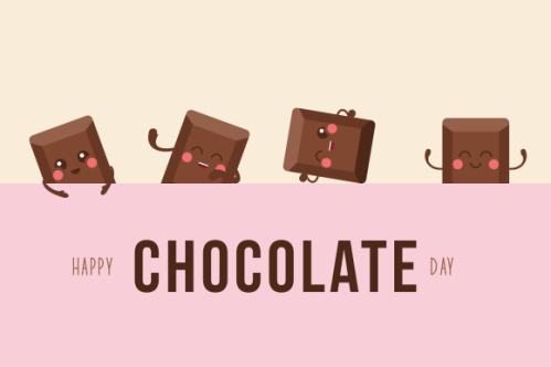 Happy chocolate day fun cartoon