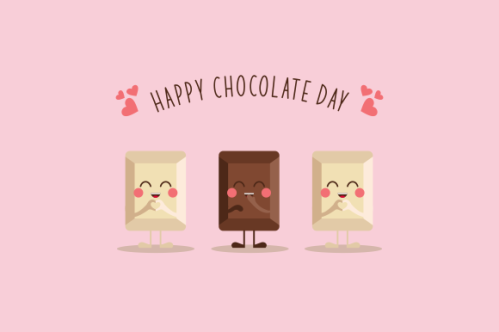 Happy chocolate day fun cartoon