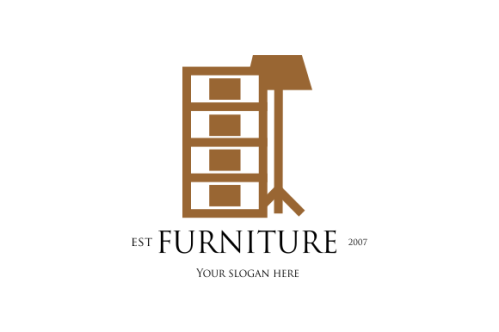Interior minimalist room, gallery furniture logo design vector