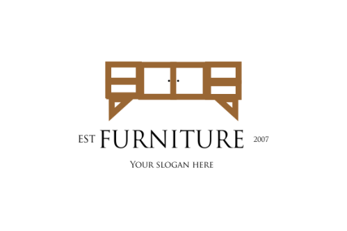 Interior minimalist room, gallery furniture logo design vector