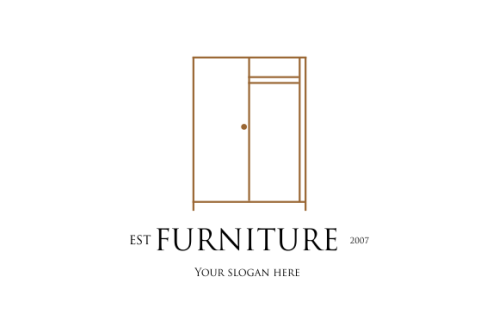 Interior minimalist room, gallery furniture logo design vector