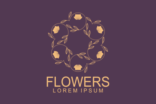 Hand drawn floral wreaths, floral logo, vector graphic circle frames logo