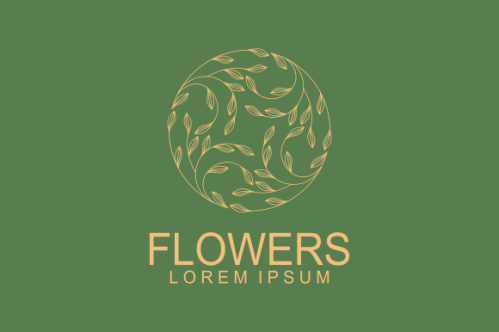 Hand drawn floral wreaths, floral logo, vector graphic circle frames logo
