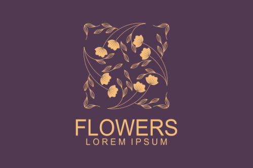 Hand drawn floral wreaths, floral logo, vector graphic circle frames logo