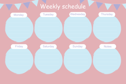 Weekly planner template. Creative design for daily planner