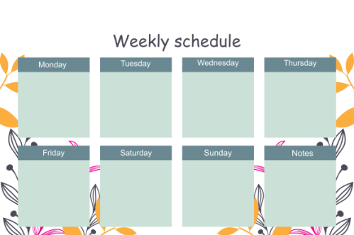 Weekly planner template. Creative design for daily planner