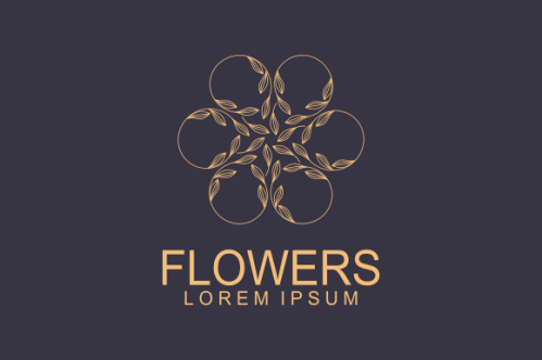 Hand drawn floral wreaths, floral logo, vector graphic circle frames logo
