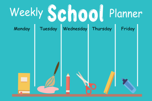 Kids school planner grafis. School timetable for student