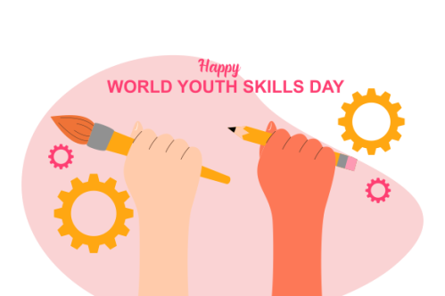World youth skills day concept illustration