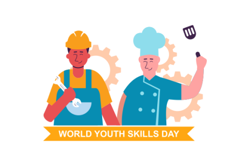 World youth skills day concept illustration