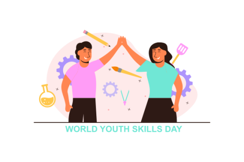 World youth skills day concept illustration