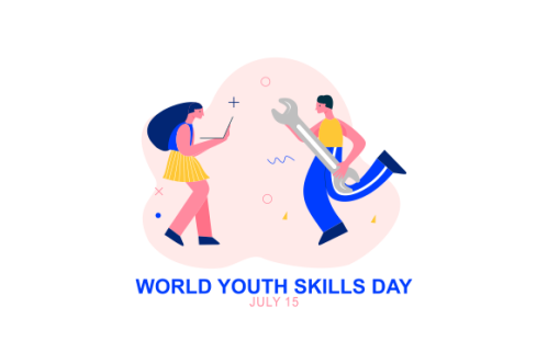 World youth skills day concept illustration