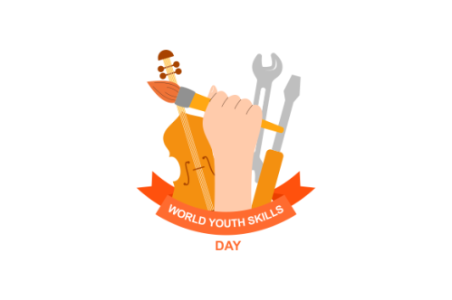 World youth skills day concept illustration