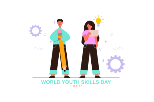 World youth skills day concept illustration