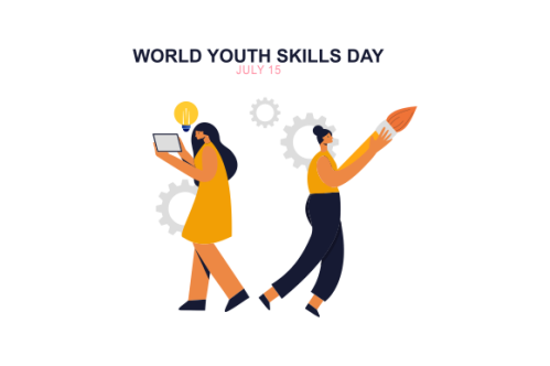 World youth skills day concept illustration