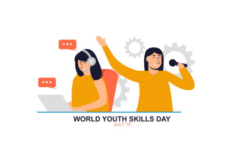 World youth skills day concept illustration