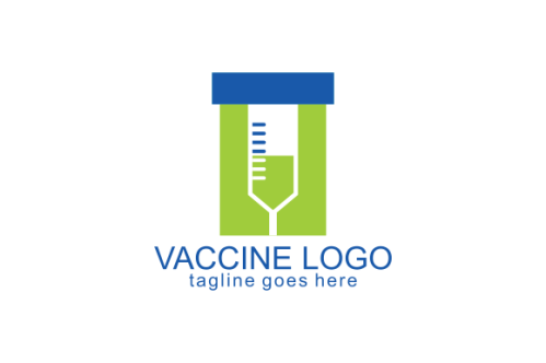 Logo design virus vaccine injection