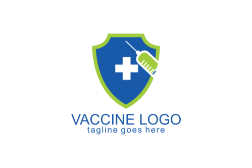 Logo design virus vaccine injection