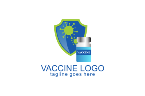 Logo design virus vaccine injection