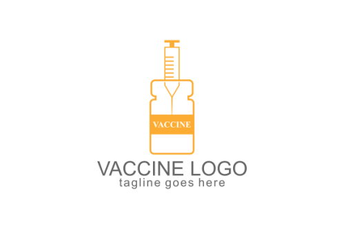 Logo design virus vaccine injection