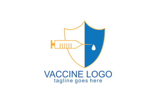 Logo design virus vaccine injection