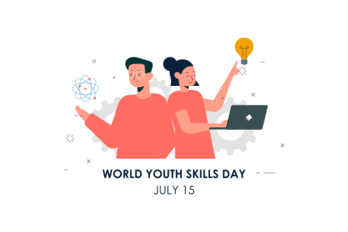 World youth skills day concept illustration