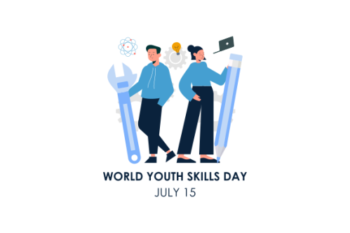 World youth skills day concept illustration