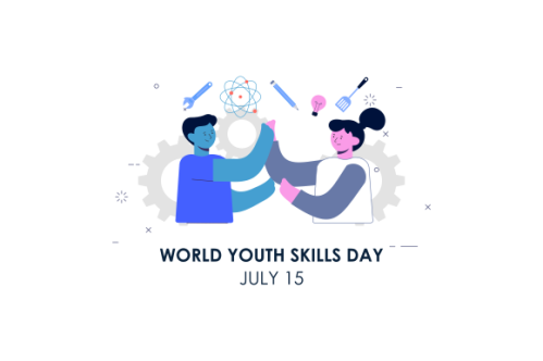 World youth skills day concept illustration