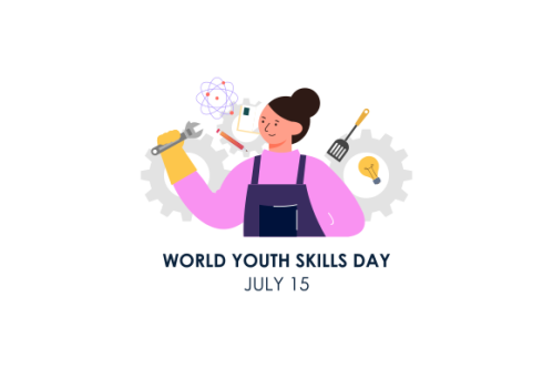 World youth skills day concept illustration