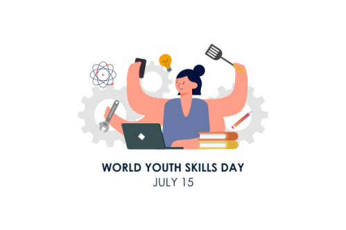 World youth skills day concept illustration