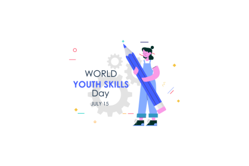 World youth skills day concept illustration