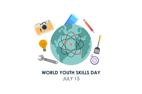 World youth skills day concept illustration