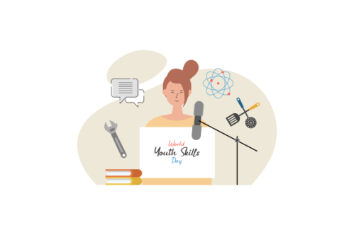 World youth skills day concept illustration