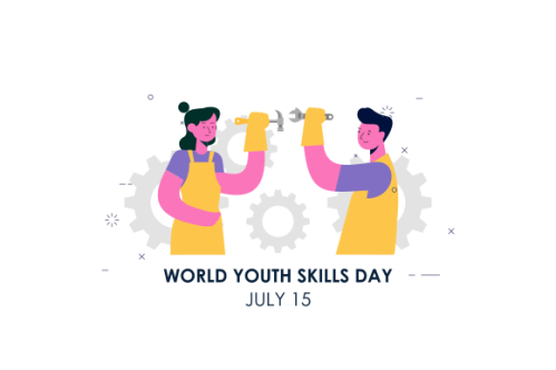 World youth skills day concept illustration
