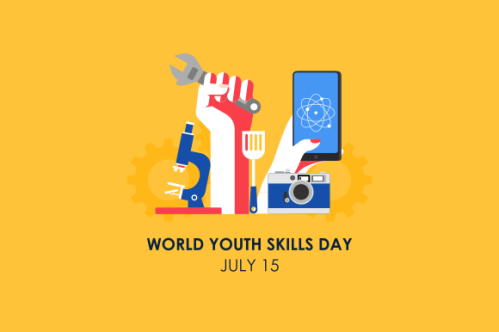 World youth skills day concept illustration