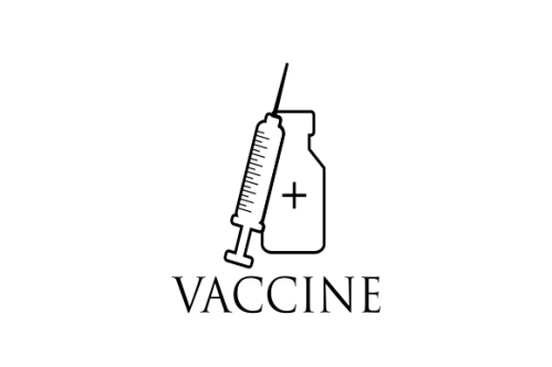 Logo design virus vaccine injection