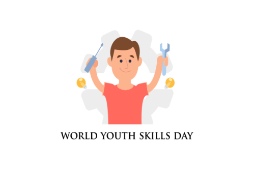 World youth skills day concept illustration