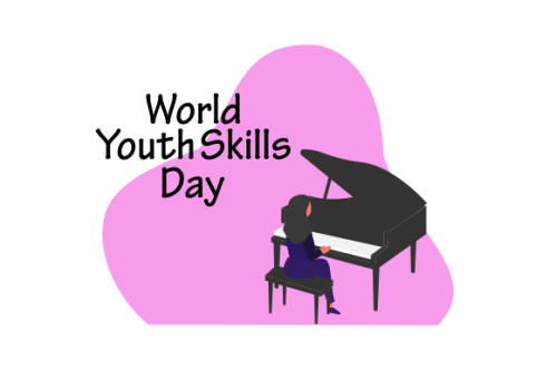 World youth skills day concept illustration