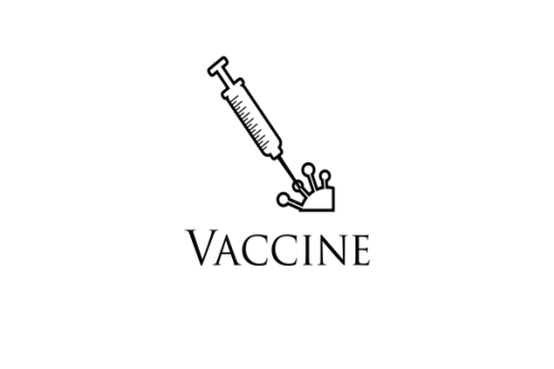 Logo design virus vaccine injection